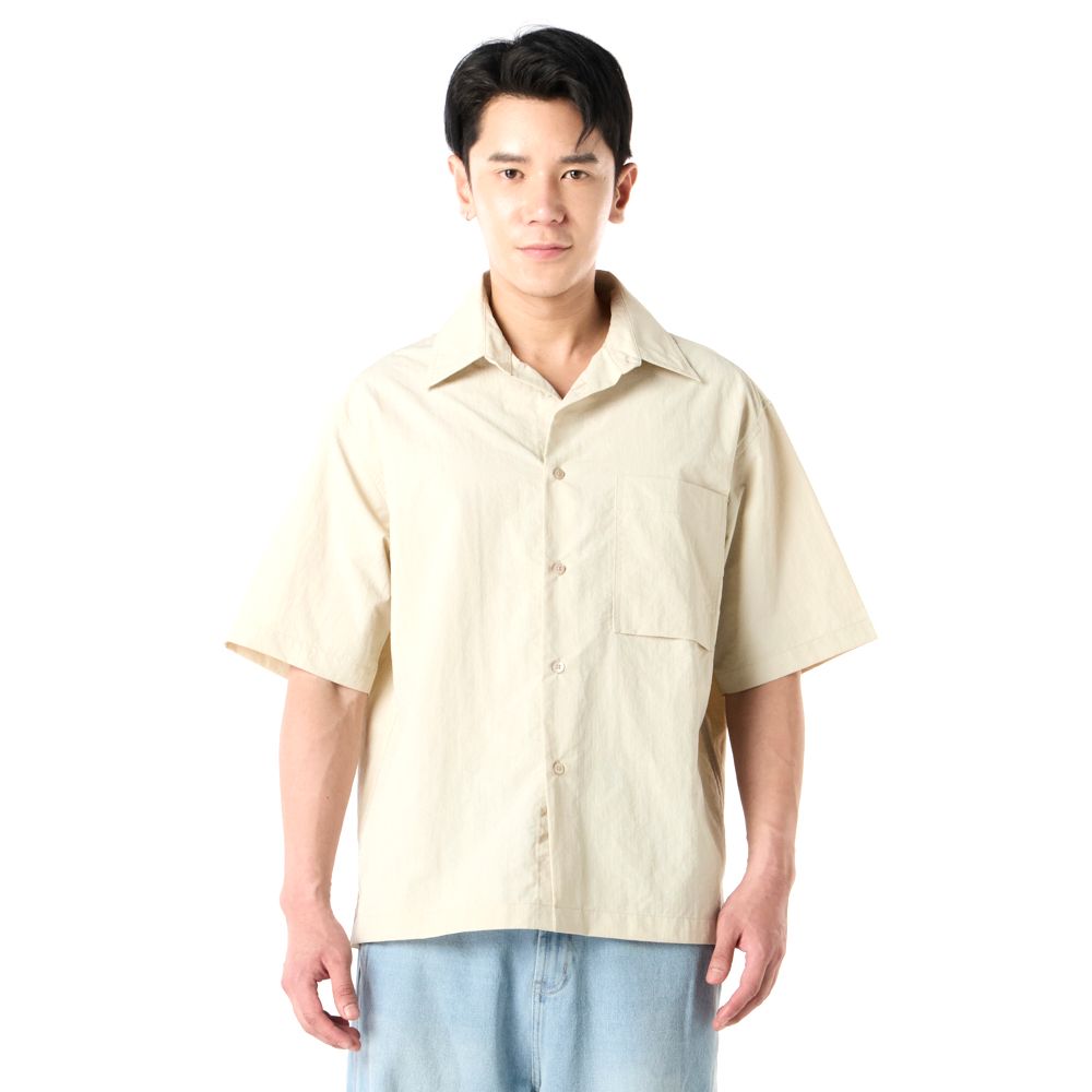 MESTYLE เสื้อเชิ้ตแขนสั้น สีเบจ ไซซ์ S