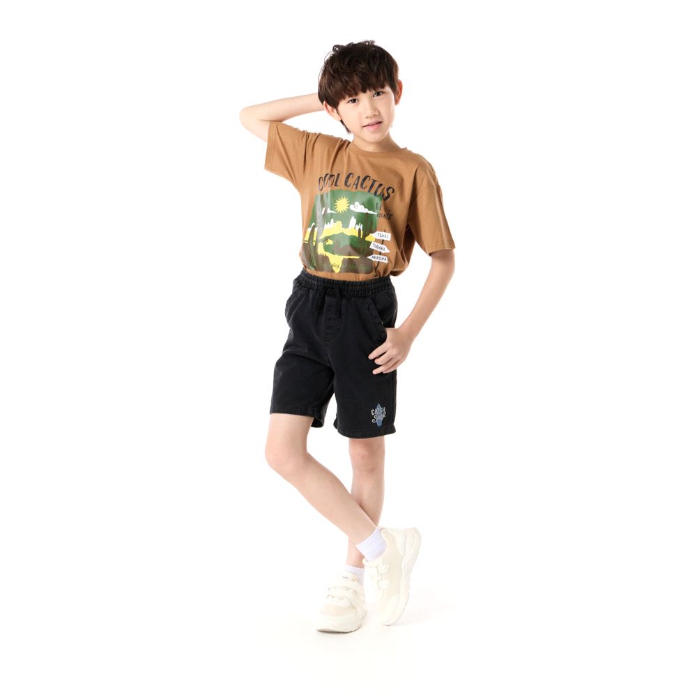 MESTYLE SHORTS WOVEN PRINT ABSTRACT BLACK SIZE 9