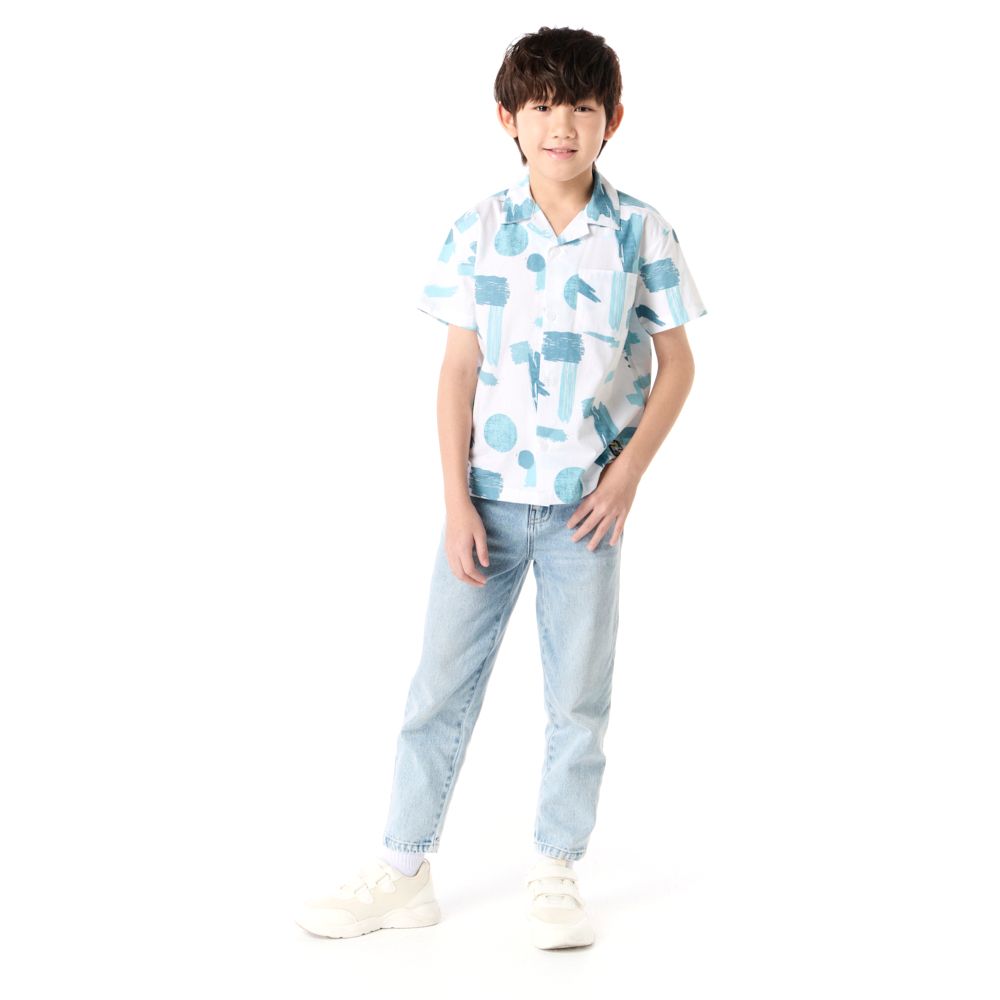 MESTYLE เสื้อเชิ้ต ABSTRACT สีฟ้า ไซส์ 9