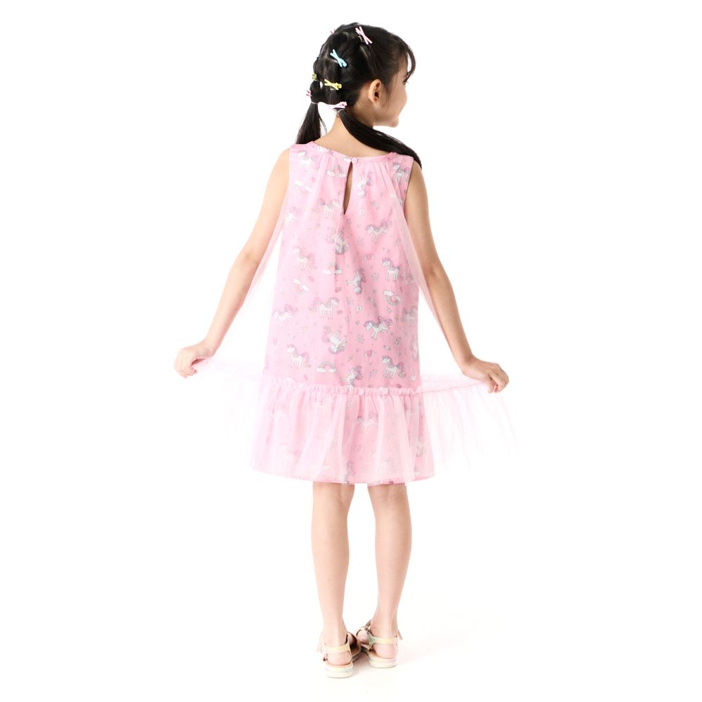 MESTYLE PRINTED MESH DRESS PINK SIZE 7