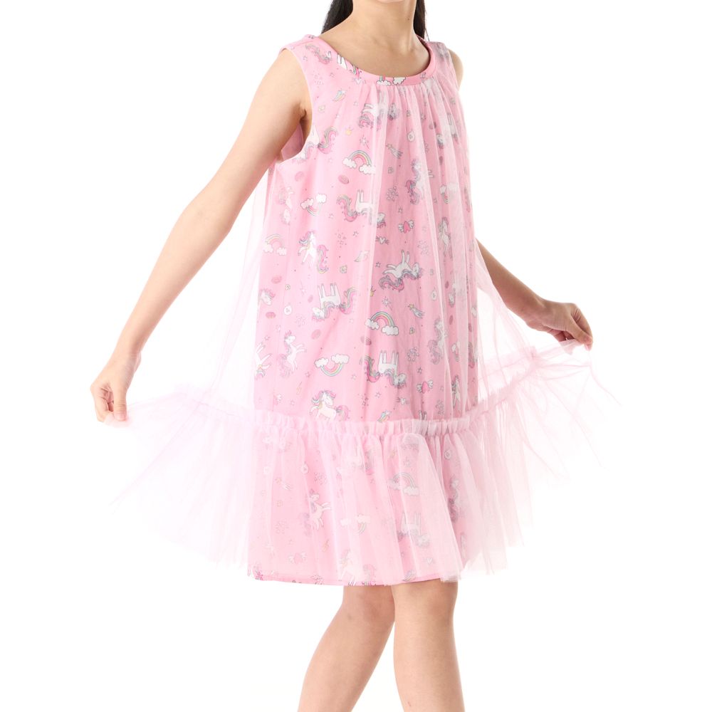 MESTYLE PRINTED MESH DRESS PINK SIZE 7