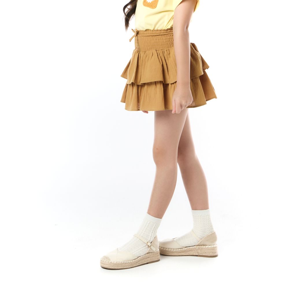 MESTYLE กระโปรงระบาย VACAY สีน้ำตาล ไซส์ 5