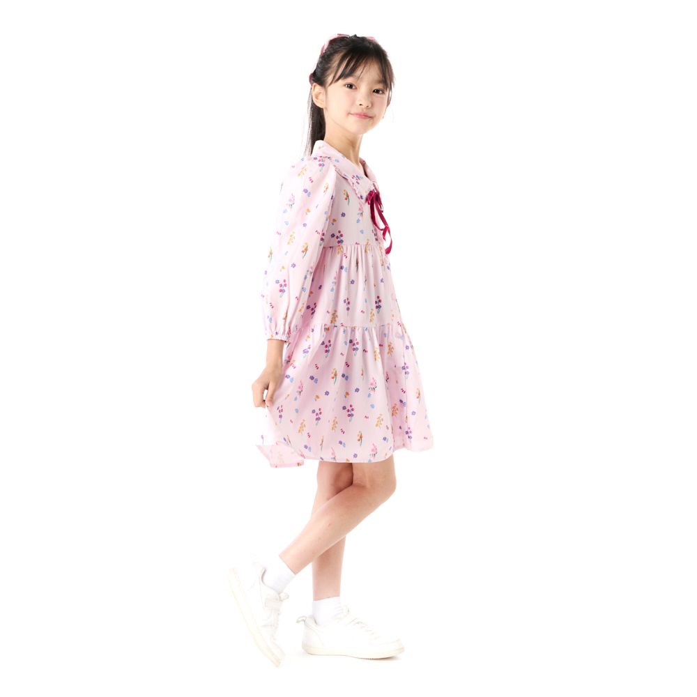 MESTYLE เดรสพิมพ์ลายดอก สีชมพู ไซส์ 9