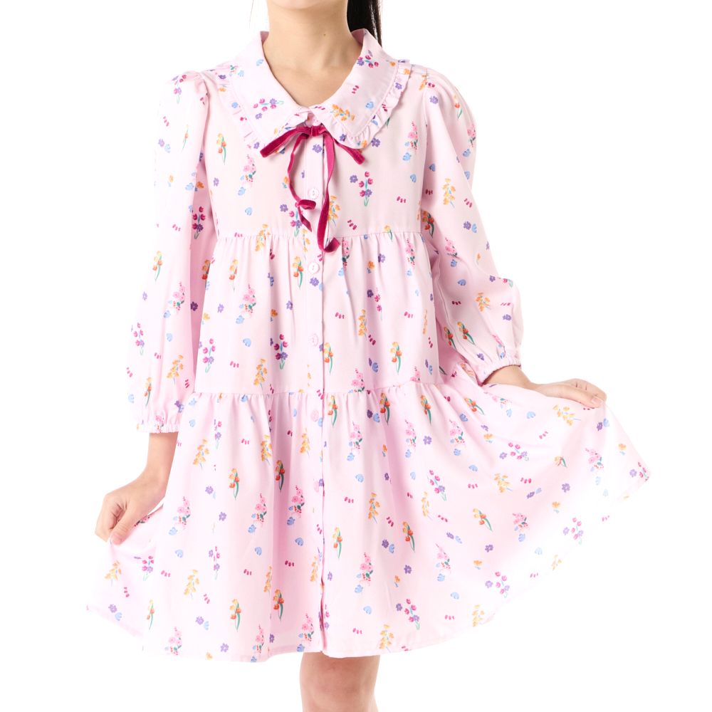 MESTYLE เดรสพิมพ์ลายดอก สีชมพู ไซส์ 9