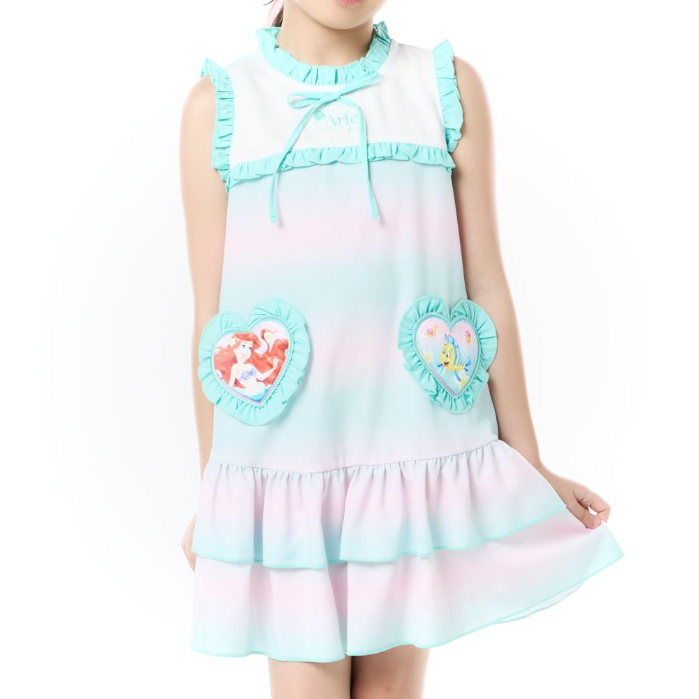 DISNEY ชุดกระโปรงผ้าทอ ARIEL สีเขียว ไซส์ 7