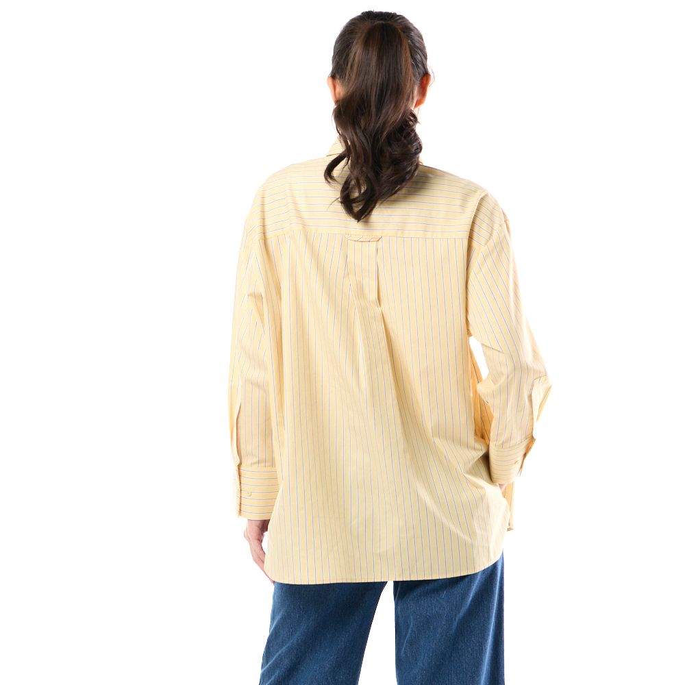 MESTYLE DISNEY เสื้อเชิ้ตริ้วมิคกี้ สีเหลือง ไซซ์ F