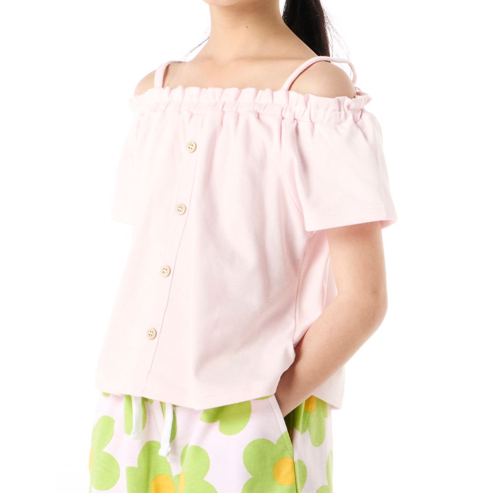 MESTYLE OFF SHOULDER T-SHIRT PINK SIZE 5