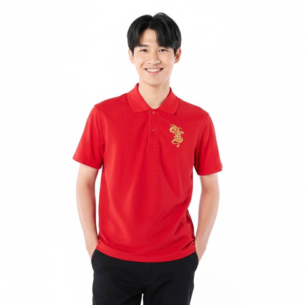 MESTYLE เสื้อโปโลตรุษจีน สีแดง ไซซ์ XL