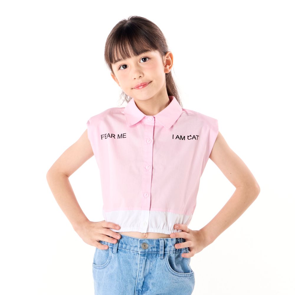 MESTYLE เสื้อเชิ้ตสั้น PLAYFUL สีชมพู ไซส์ 5