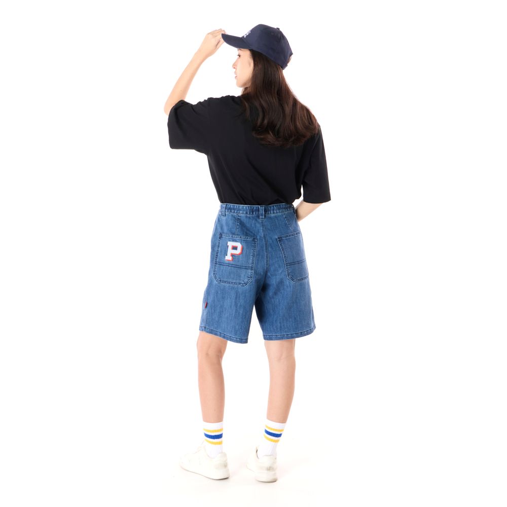 MESTYLE SNOOPY กางเกงยีนส์คาปรีสนูปปี้ สียีนส์เข้ม ไซซ์ S