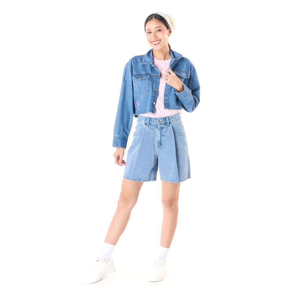MESTYLE DISNEY MINNIE EMB DENIM JACKET DENIM MEDIUM SIZE S
