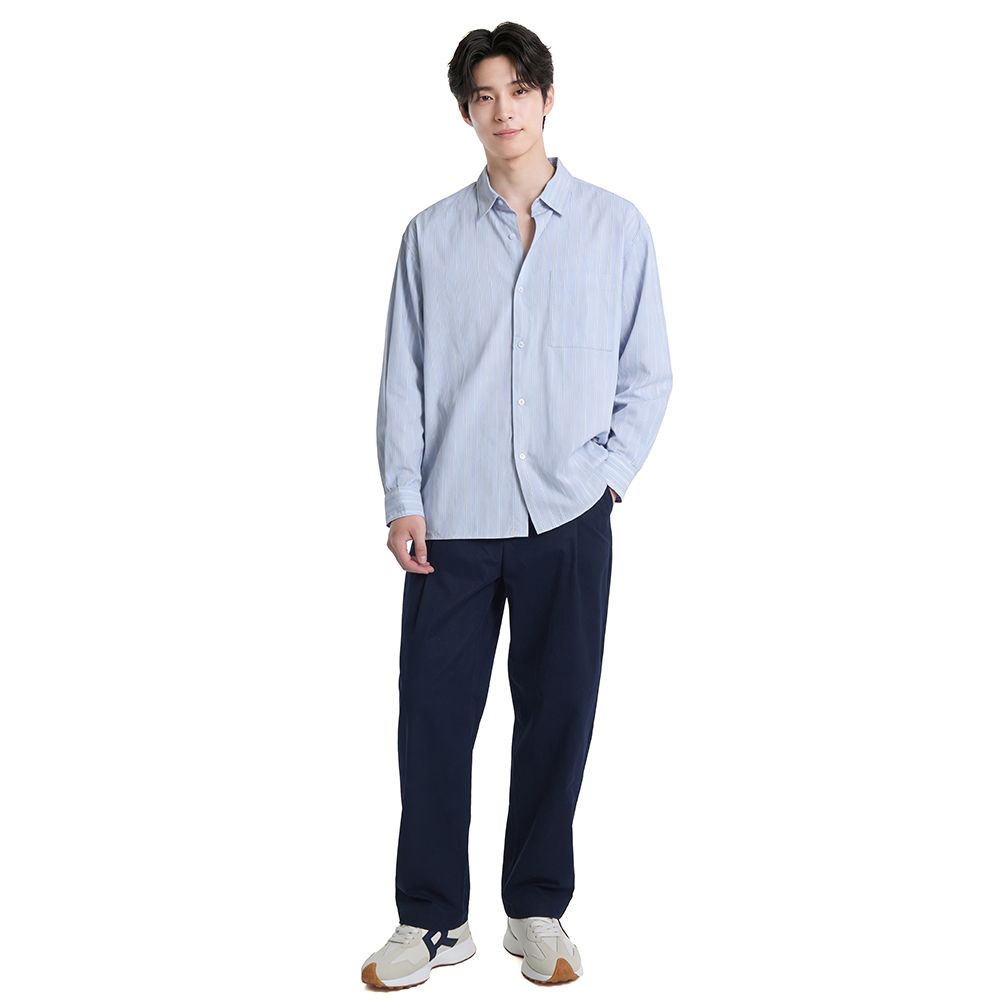 MESTYLE LONG SLEEVE MINIMAL SHIRT BLUE SIZE S
