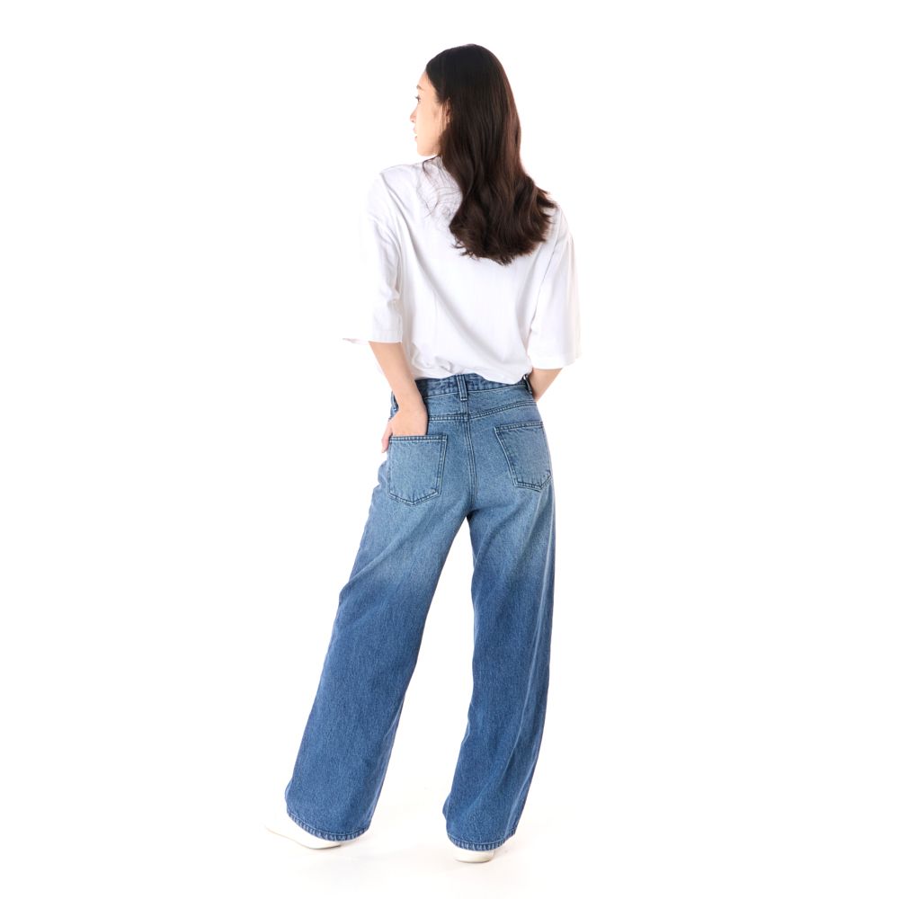 MESTYLE กางเกงยีนส์ทรงBAGGY สียีนส์กลาง ไซซ์ XL