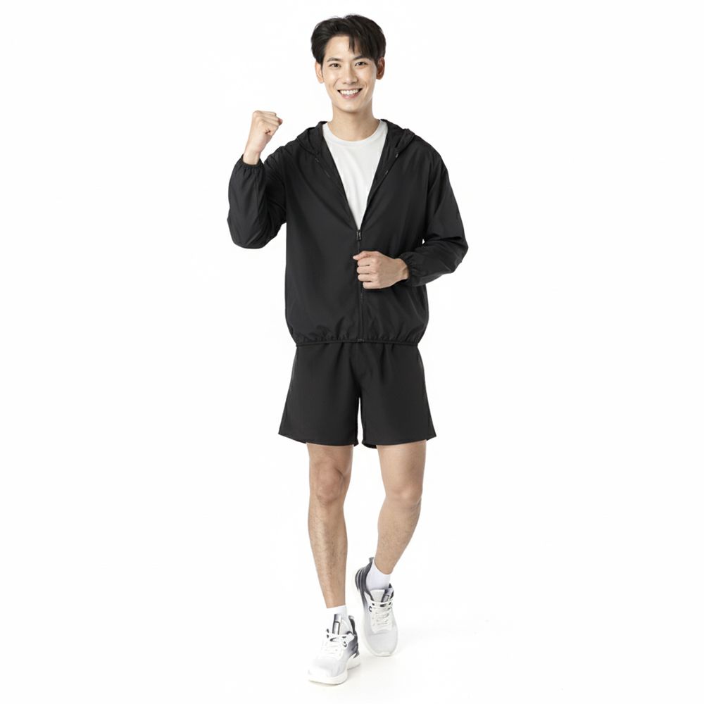 MESTYLE เสื้อฮู้ดยูวีสีดำ ไซซ์ 2XL