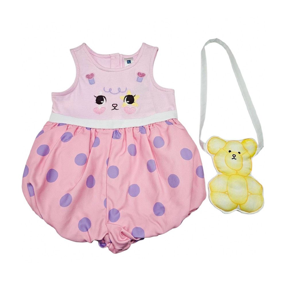 MESTYLE WOVEN ROMPER CUTIE CIRCUS PINK SIZE 6-9