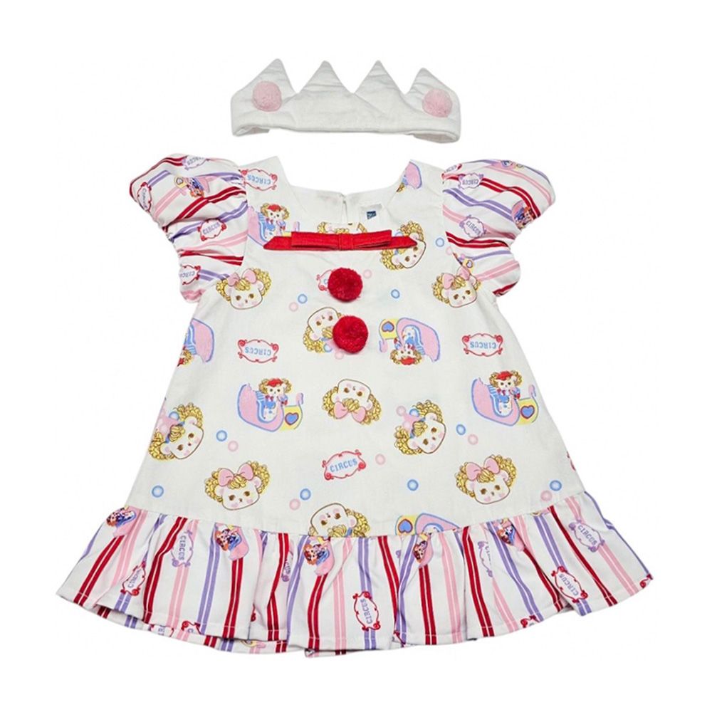 MESTYLE WOVEN DRESS CUTIE CIRCUS WHITE SIZE 9-12