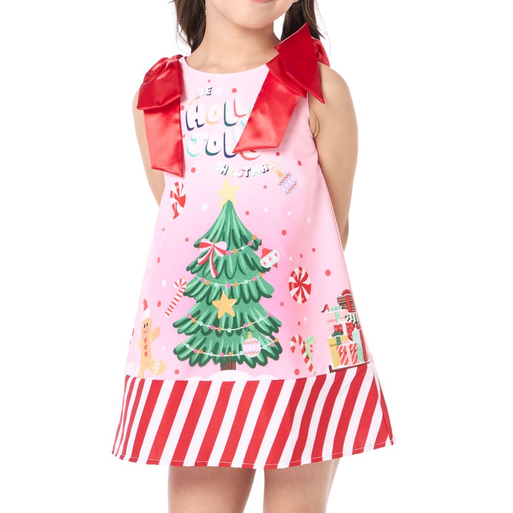 MESTYLE PRINT CHRISTMAS DRESS PINK SIZE 5