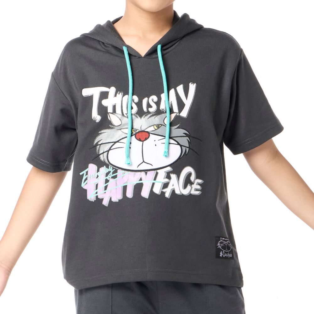MESTYLE DISNEY เสื้อแขนฮู้ดสั้น ลูซิเฟอร์ สีเทา ไซส์ 12