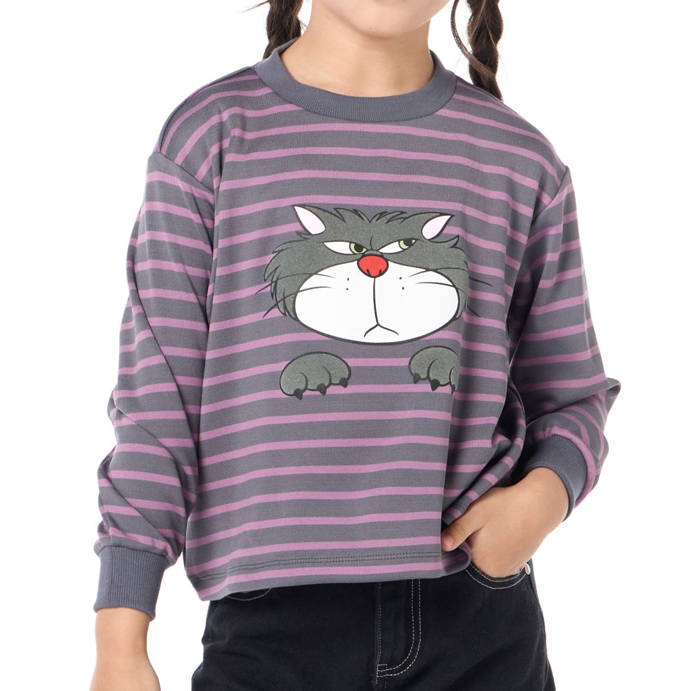 MESTYLE DISNEY เสื้อยืดริ้ว ลูซิเฟอร์ สีม่วง ไซส์ 5