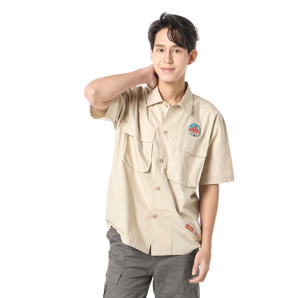 MESTYLE เสื้อเชิ้ตคาร์นิวัล สีเบจ ไซซ์ XL