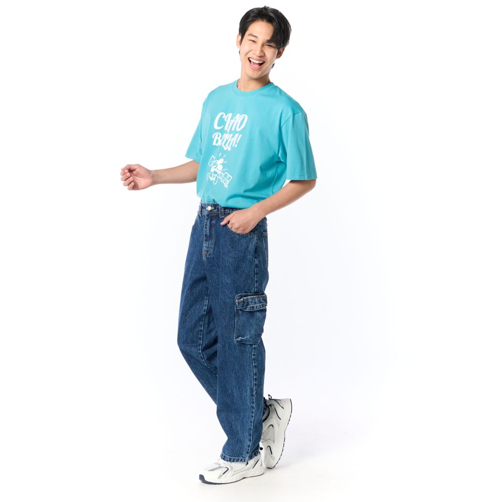 MESTYLE กางเกงยีนส์ขายาว CARGO สีกลาง ไซซ์ 32