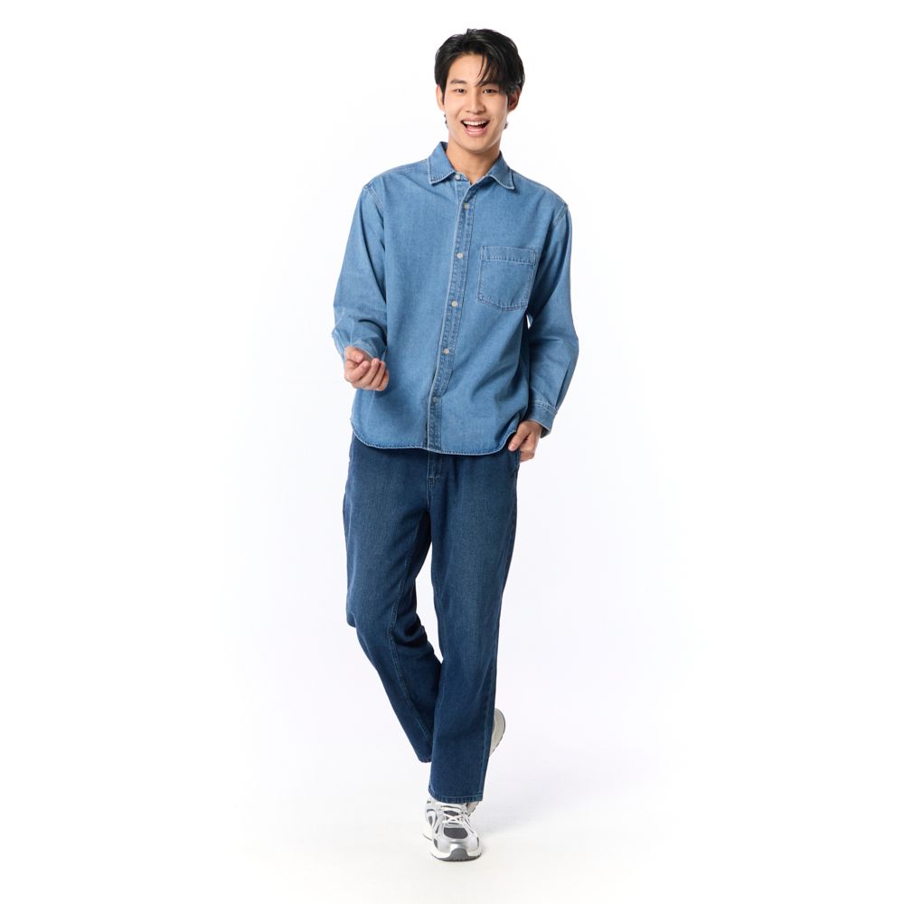 MESTYLE LONG SLEEVE DENIM SHIRT MEDIUM DENIM SIZE S