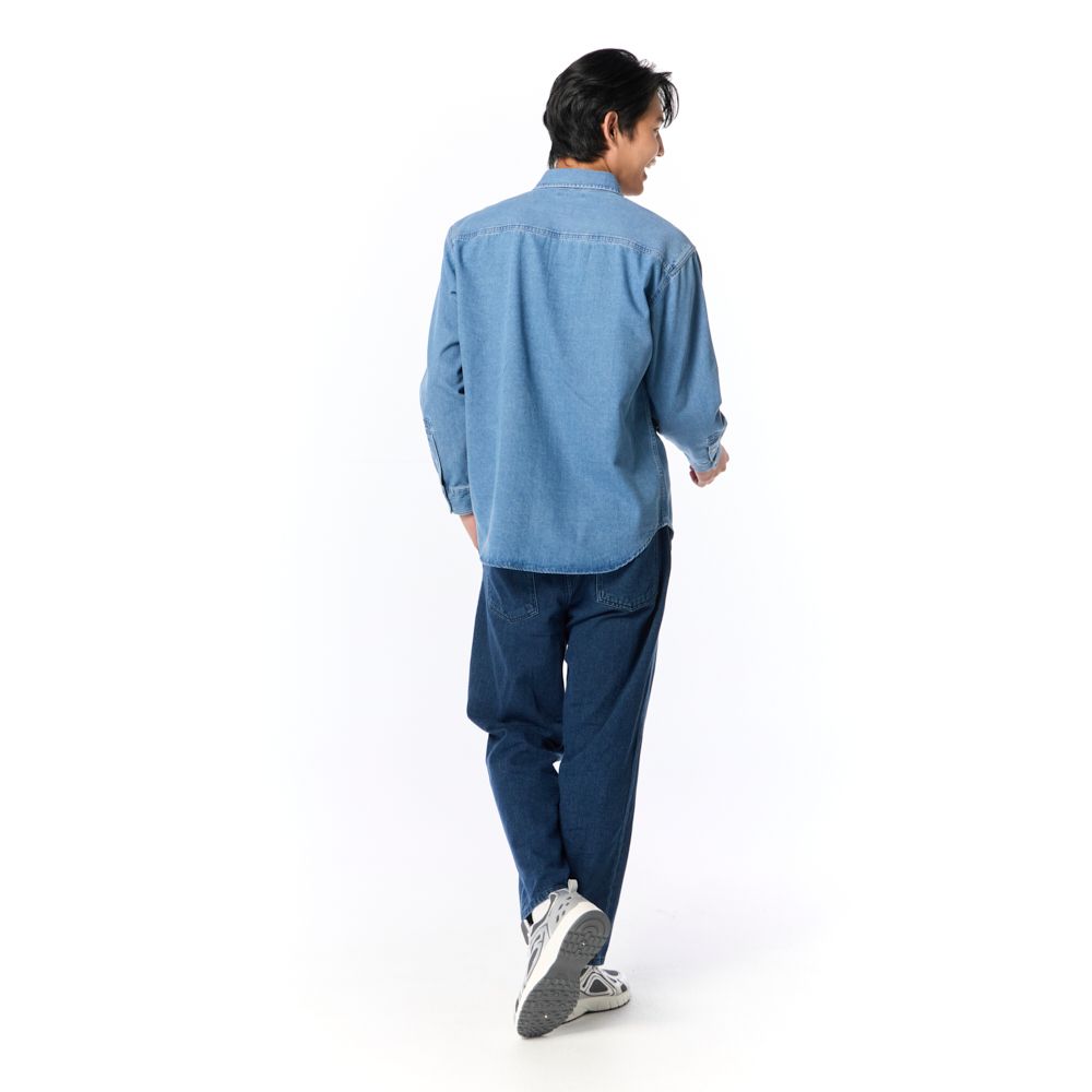 MESTYLE LONG SLEEVE DENIM SHIRT MEDIUM DENIM SIZE S