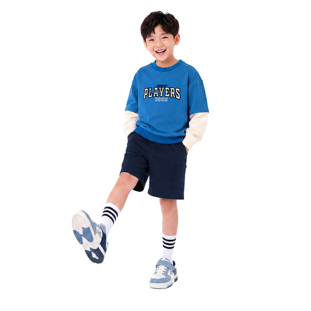 MESTYLE เสื้อแขนยาวตัดต่อ PREPPY สีฟ้า ไซซ์ 9