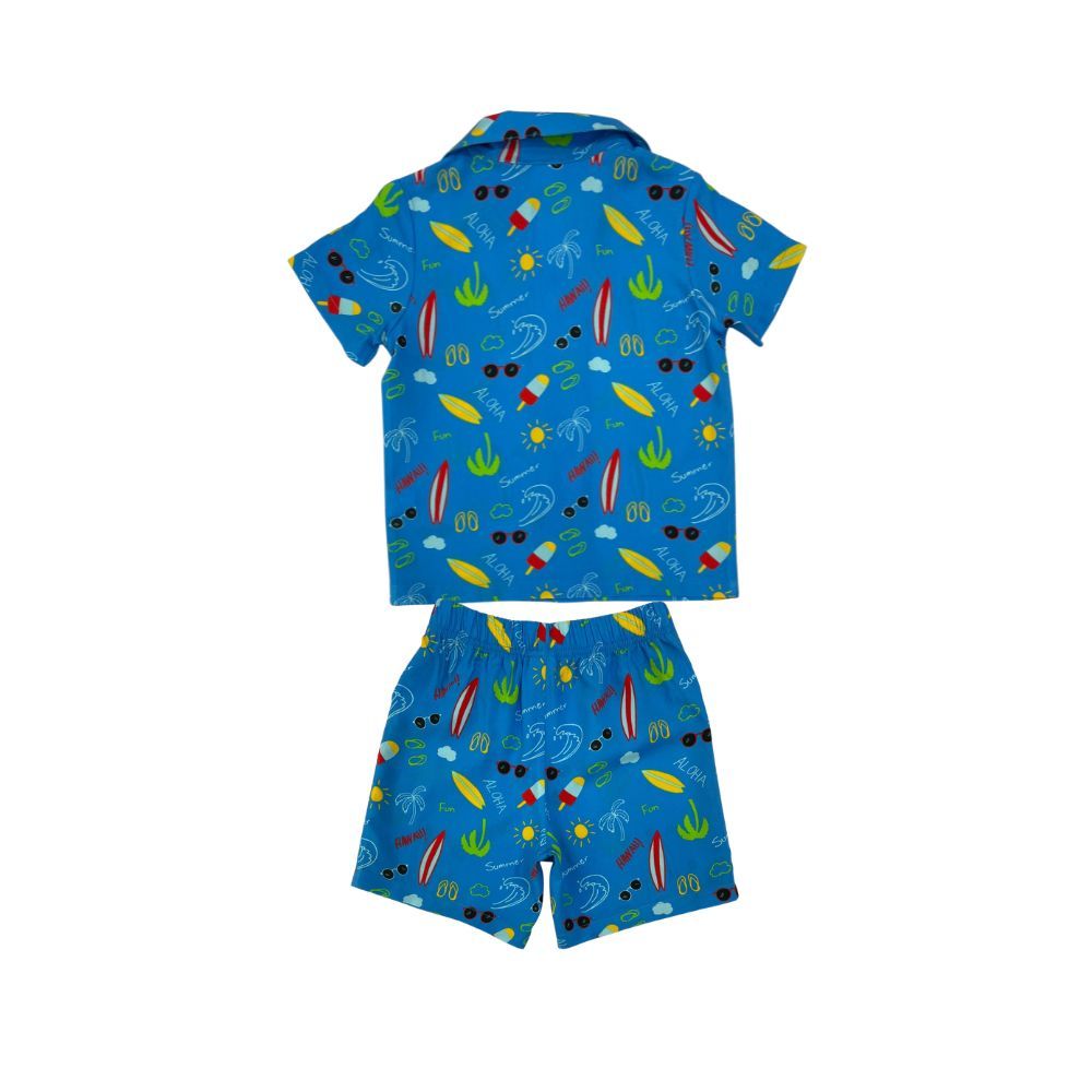 SPUN SET WITH PRINTED BLUE SIZE 2