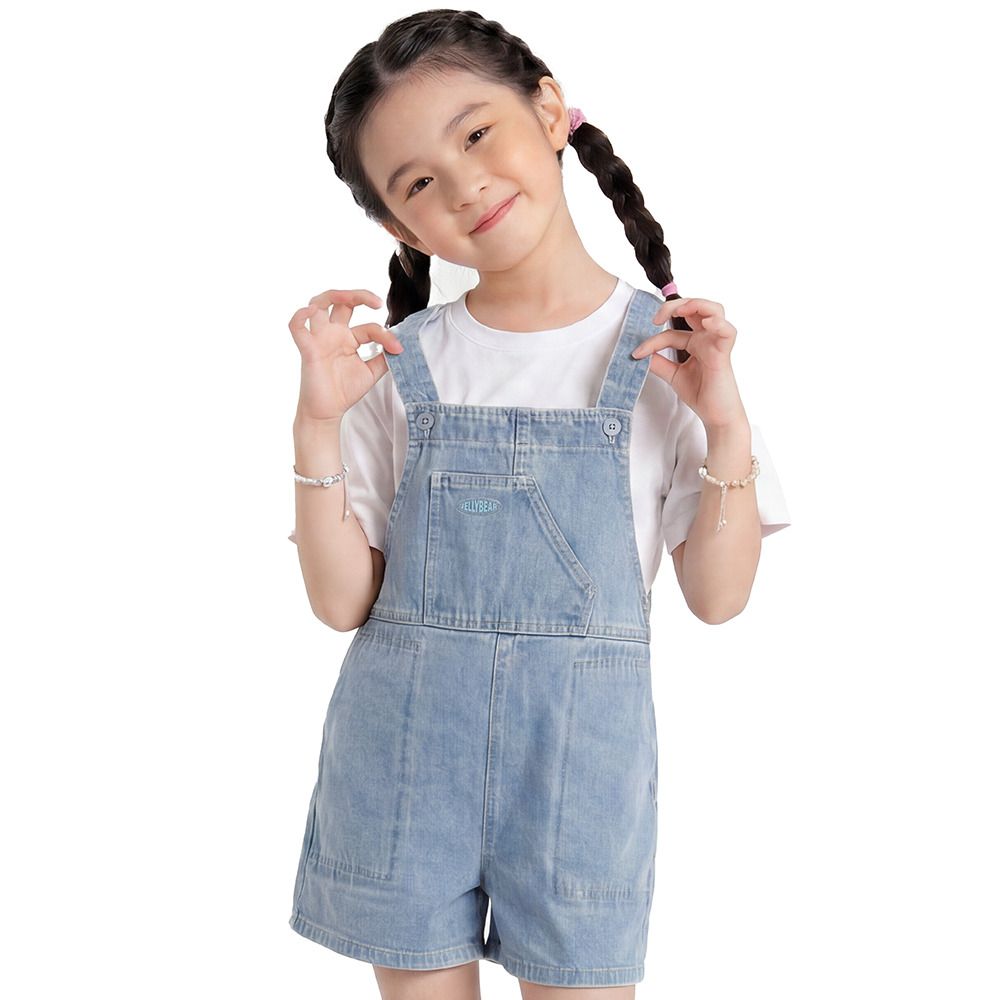 MESTYLE DENIM DUNGAREE SHORTS GUMMY MID DENIM BLUE SIZE 9