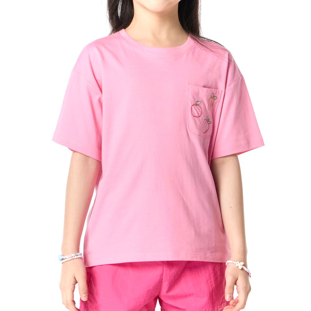 MESTYLE เสื้อยืดปักกระเป๋า SUMMER สีชมพู ไซซ์ 9