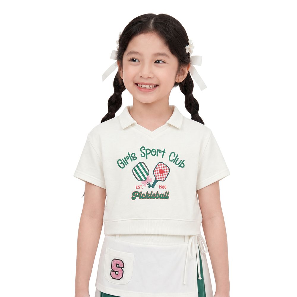 MESTYLE V NECK WITH COLLAR TOP SPORT CLUB WHITE SIZE 5