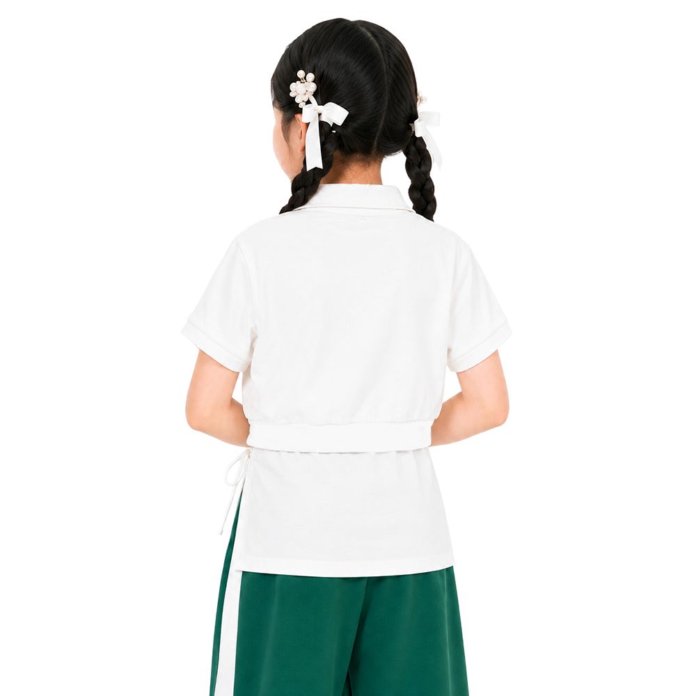 MESTYLE เสื้อคอวีแต่งปกพิมพ์ SPORT CLUB สีขาว ไซซ์ 5