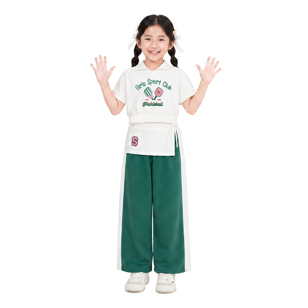 MESTYLE เสื้อคอวีแต่งปกพิมพ์ SPORT CLUB สีขาว ไซซ์ 5
