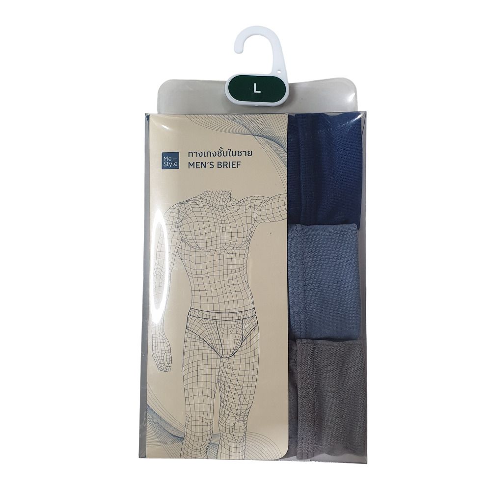 MESTYLE MEN BRIEF SPANDEX 1 MIXED COLORS SIZE L PACK 3