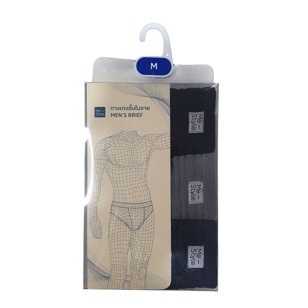 MESTYLE MEN BRIEF ELASTIC 1 MIXED COLORS SIZE M PACK 3