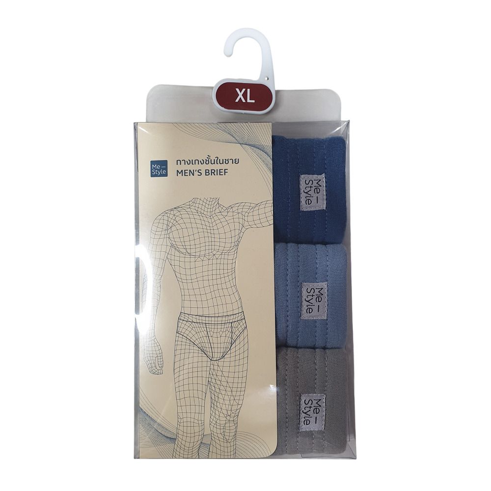 MESTYLE MEN BRIEF ELASTIC 2 MIXED COLORS SIZE XL PACK 3