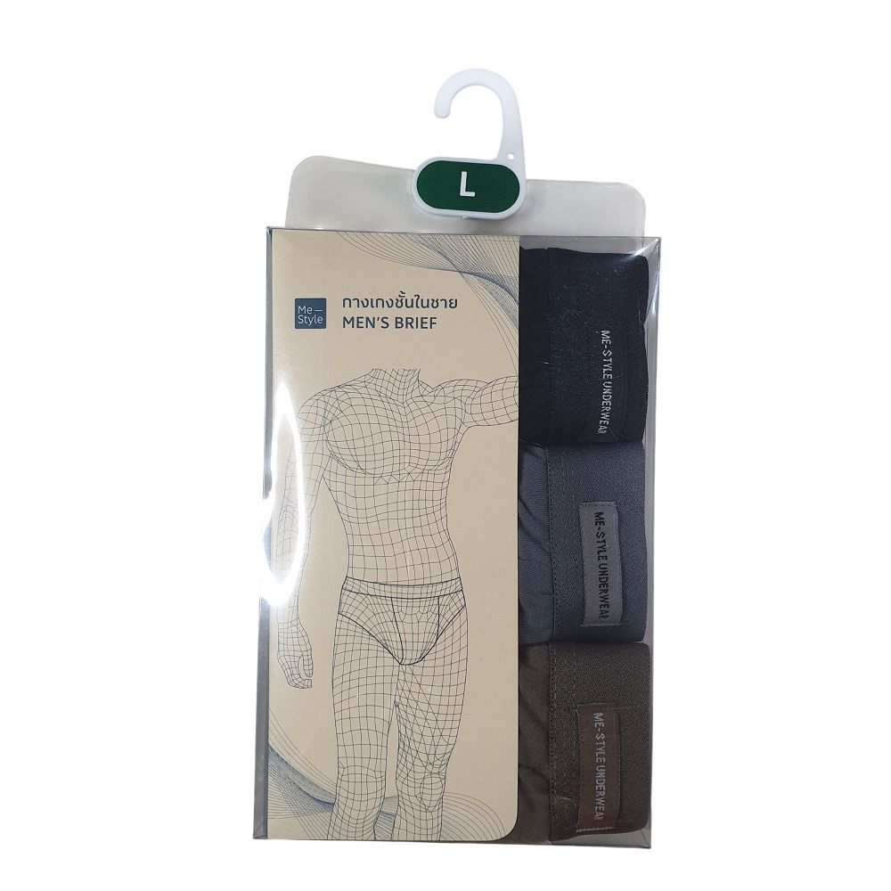 MESTYLE MEN BRIEF ELASTIC SHOW 3 MIXED COLORS SIZE L PACK 3