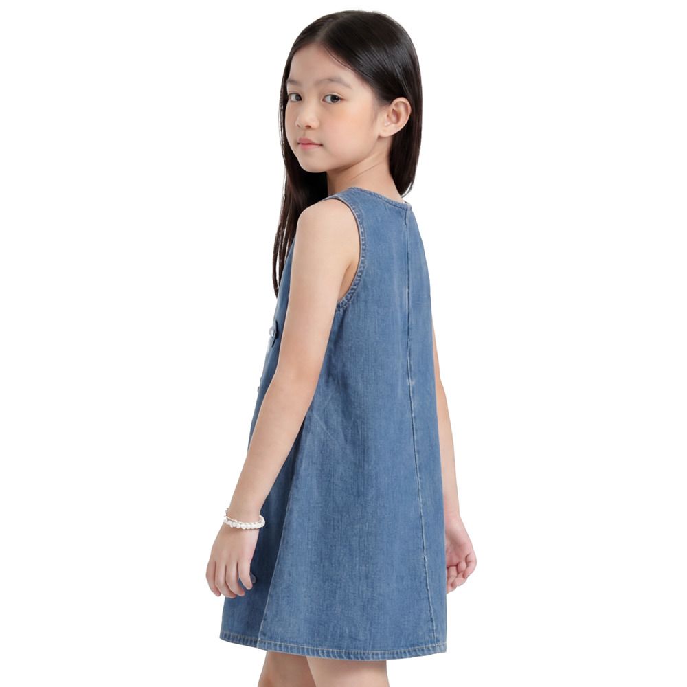 MESTYLE เดรสยีนส์แต่งดอกไม้ BLOOMING สียีนส์กลาง ไซซ์ 9