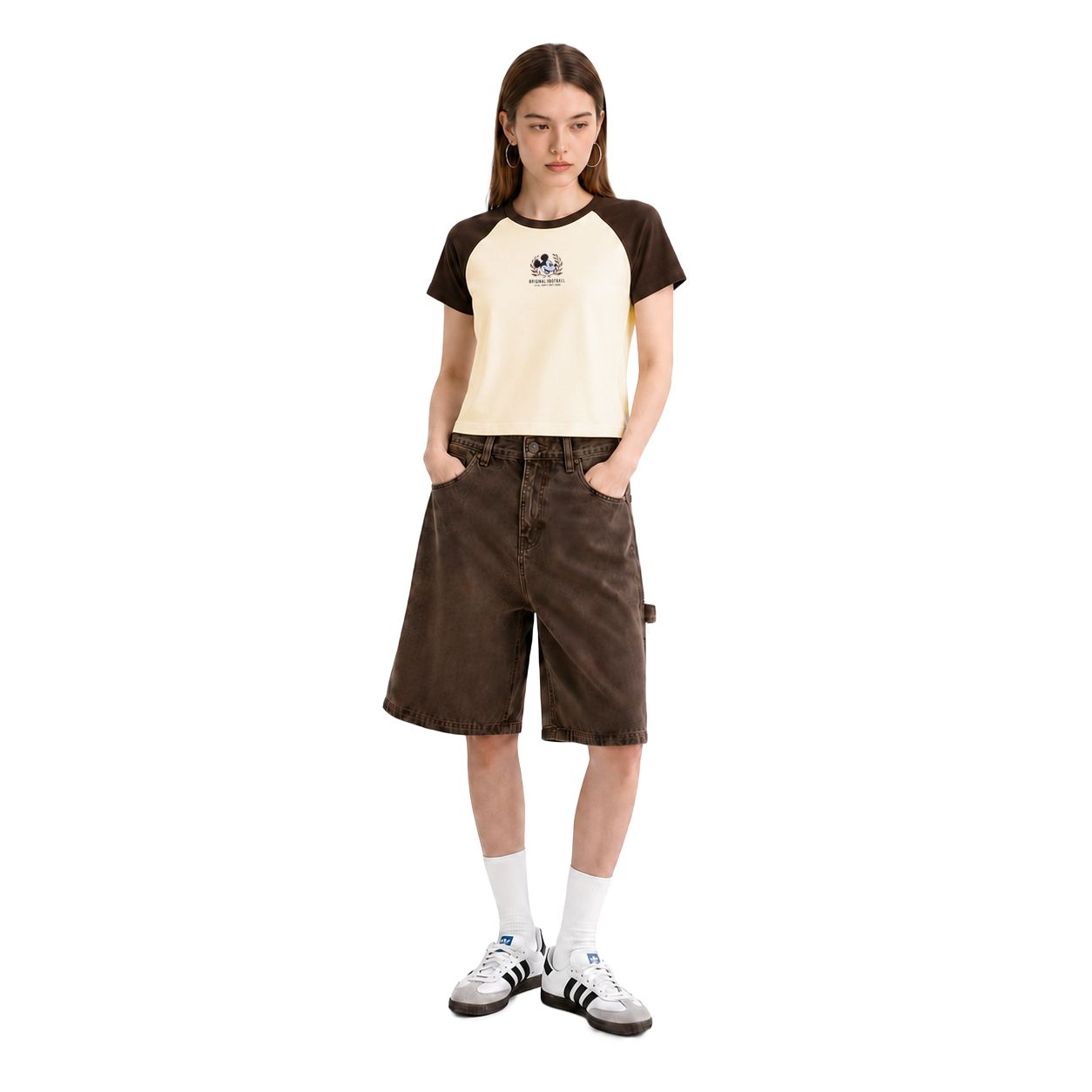MESTYLE DISNEY T-SHIRT MICKEY FIFA CREAM SIZE M