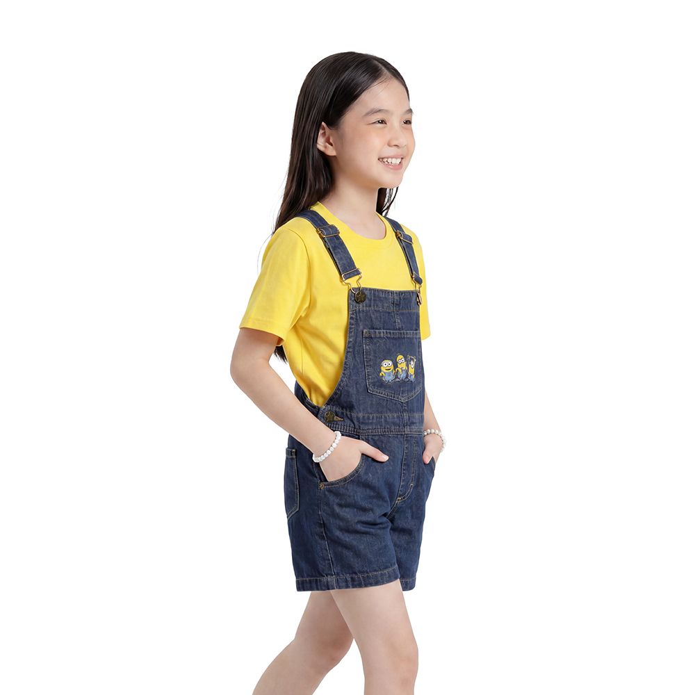 MESTYLE UNIVERSAL เอี๊ยมยีนส์ MINIONS สียีนส์เข้ม ไซซ์ 9