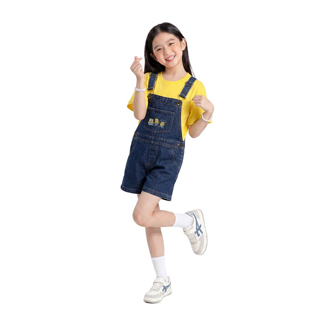 MESTYLE UNIVERSAL เอี๊ยมยีนส์ MINIONS สียีนส์เข้ม ไซซ์ 9
