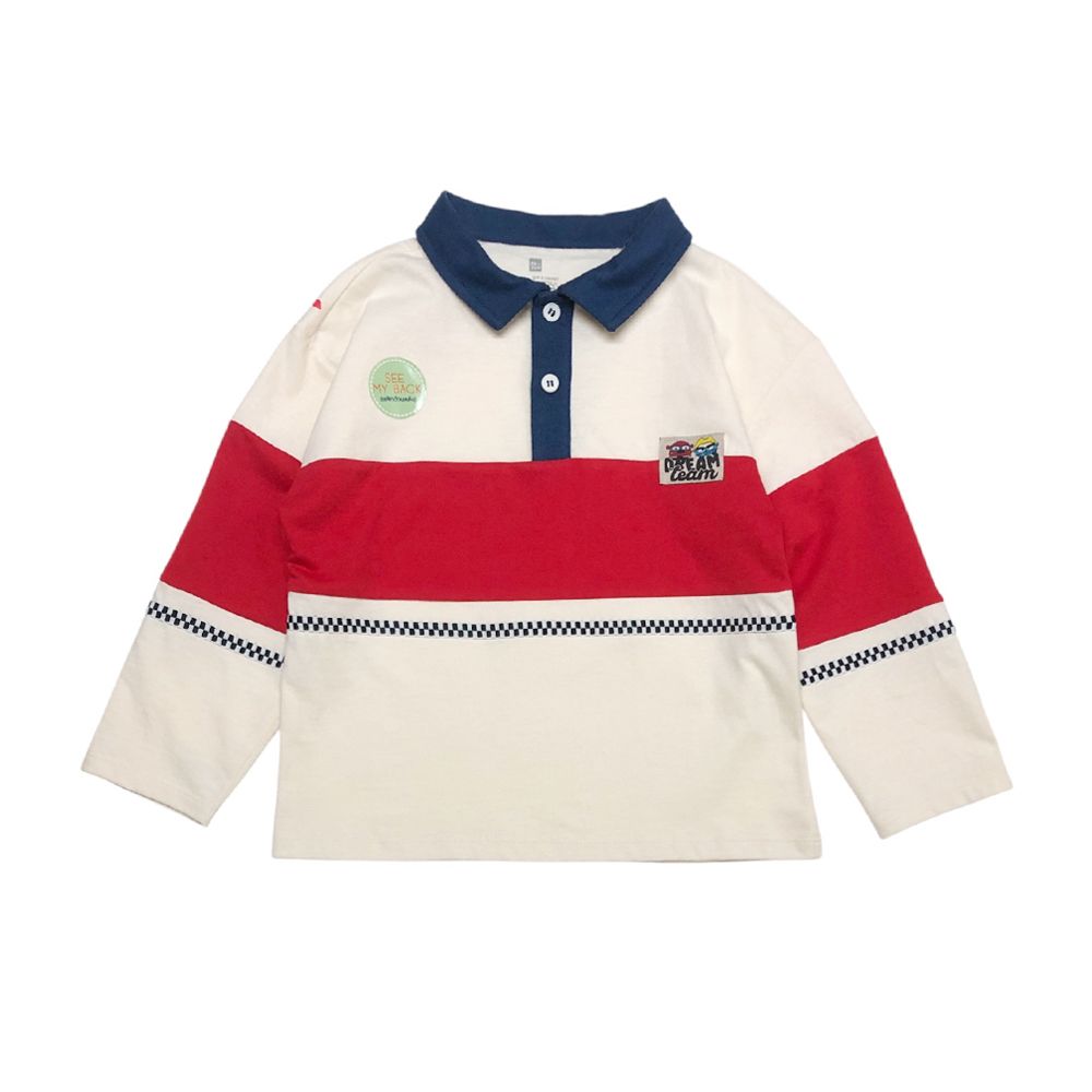 MESTYLE LONG SLEEVE POLO SUPERFAN CREAM SIZE 4