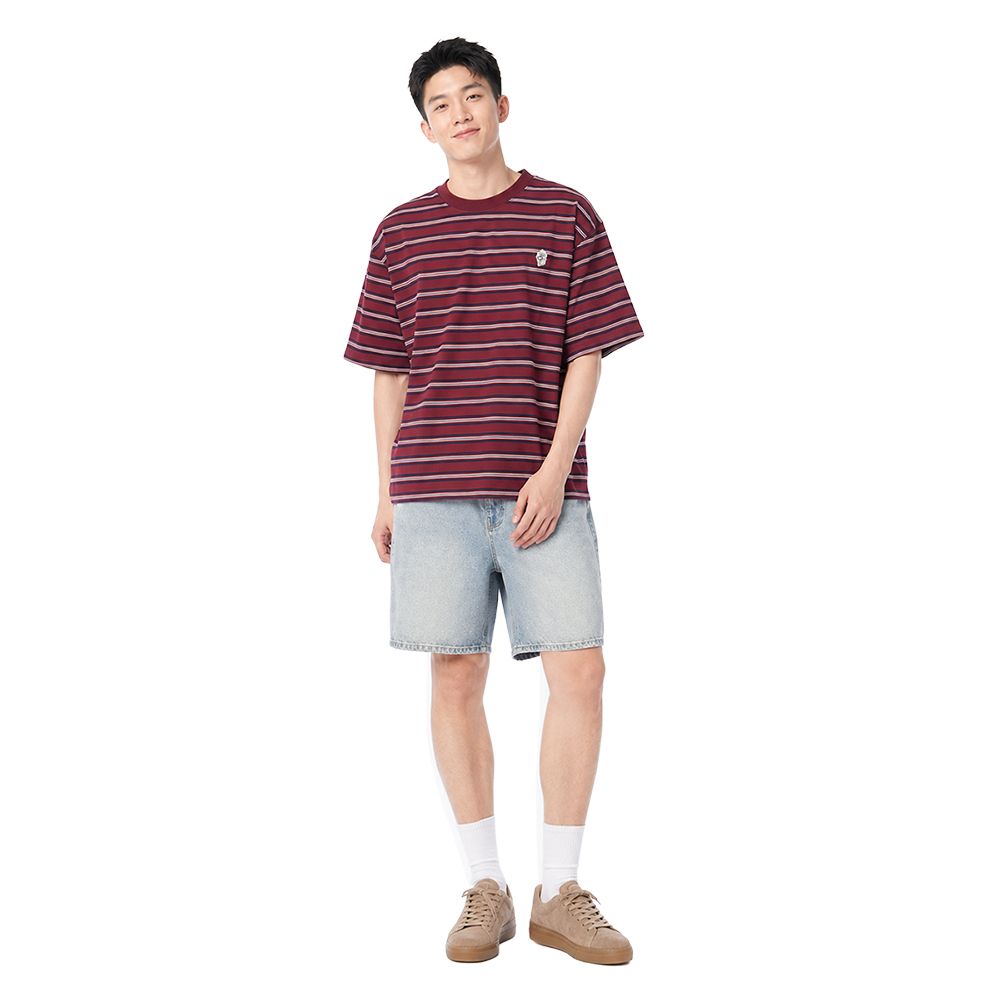 MESTYLE LADY TRAMP STRIPED SHORT SLEEVE T-SHIRT RED SIZE 2XL