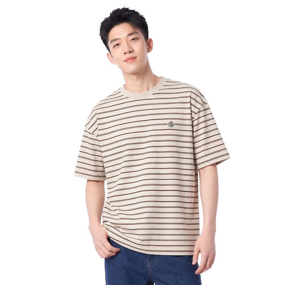 MESTYLE เสื้อยืดลายริ้ว CHESHIRE สีครีม ไซซ์ 2XL