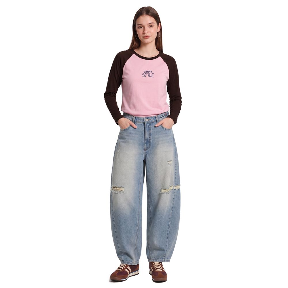 MESTYLE MICKEY LONG JEANS LIGHT DENIM SIZE L