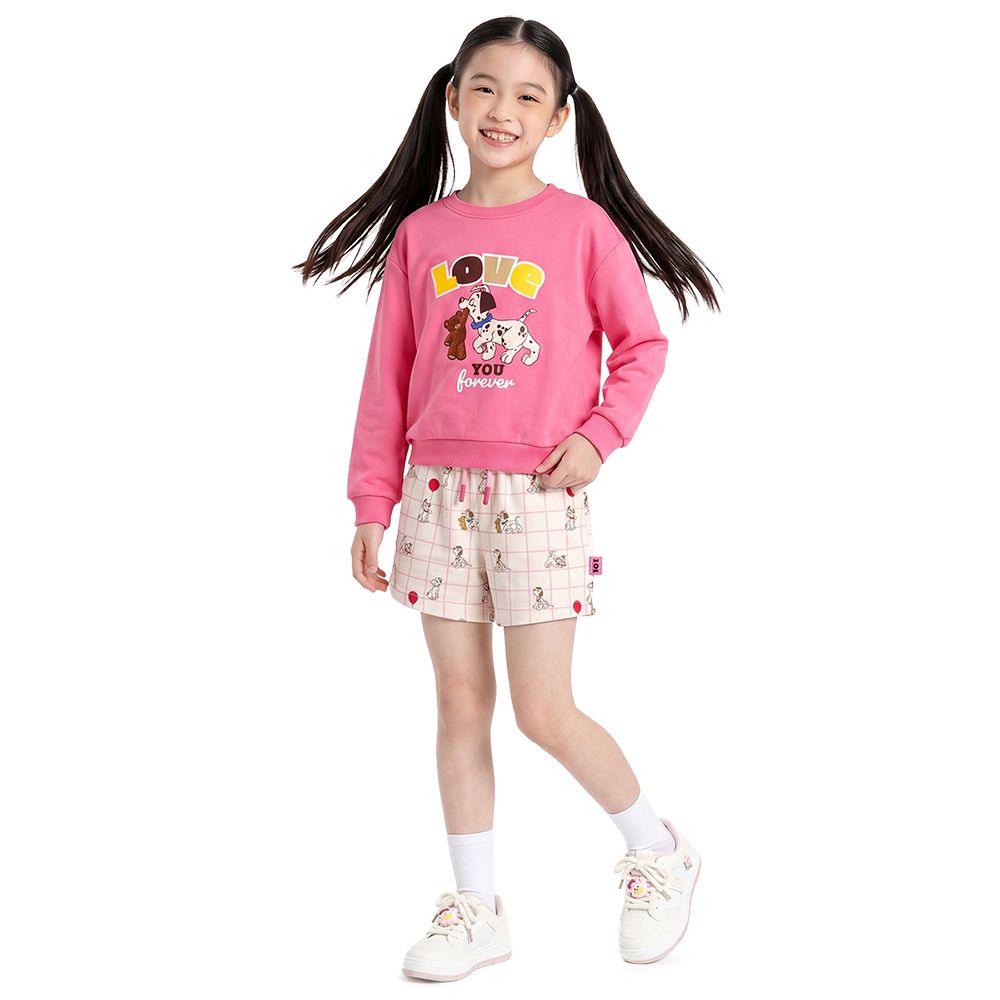 MESTYLE DISNEY PRINT PULLOVER DALMATIANS HOT PINK SIZE 7