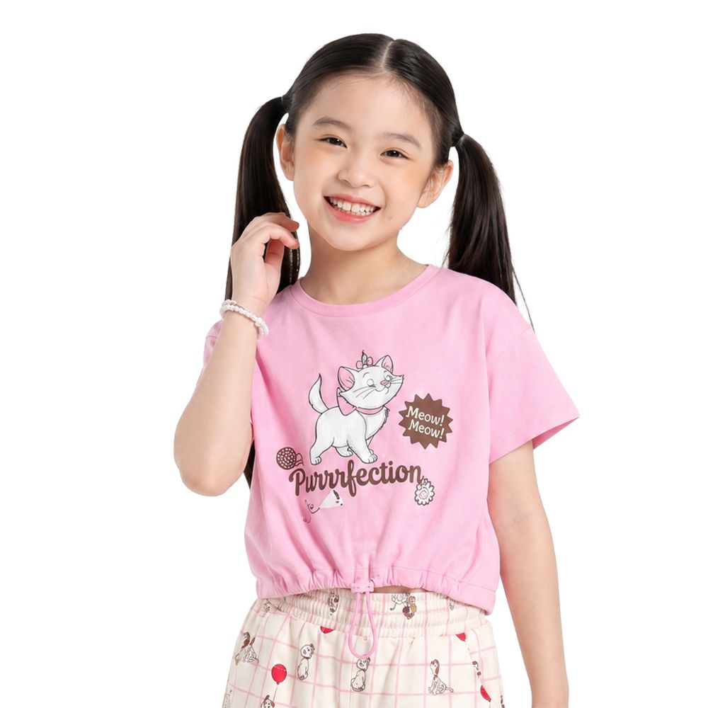 MESTYLE DISNEY เสื้อยืดพิมพ์ลาย MARIE สีชมพู ไซซ์ 7