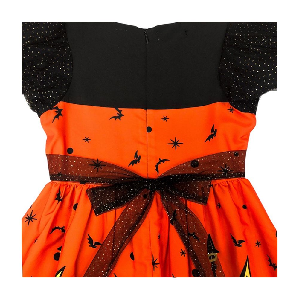 MESTYLE DISNEY เดรสฮาโลวีนพิมพ์ลาย NIGHTMARE สีส้ม ไซซ์ 5