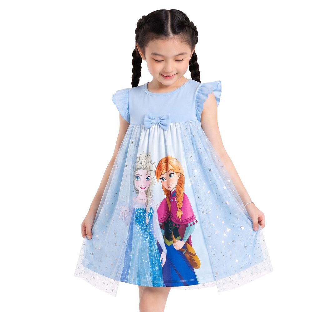 MESTYLE DISNEY เดรสแต่งมุ้งลาย FROZEN สีฟ้า ไซซ์ 5